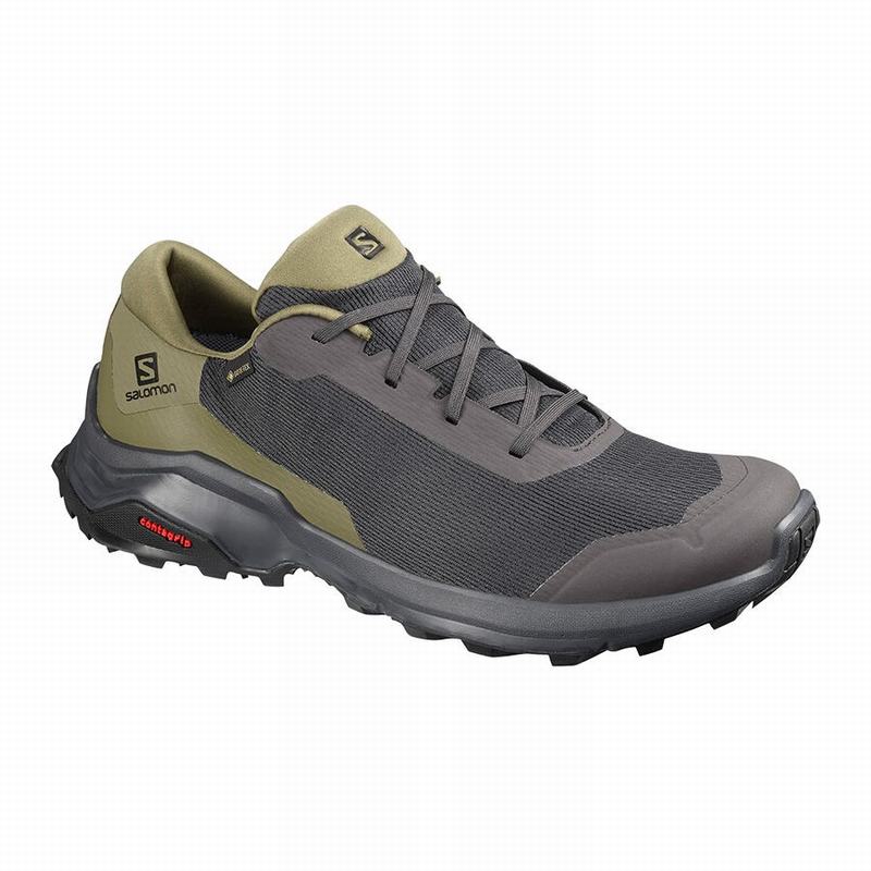 Salomon Israel X REVEAL GORE-TEX - Mens Hiking Shoes - Dark Grey/Olive (VHNC-53210)